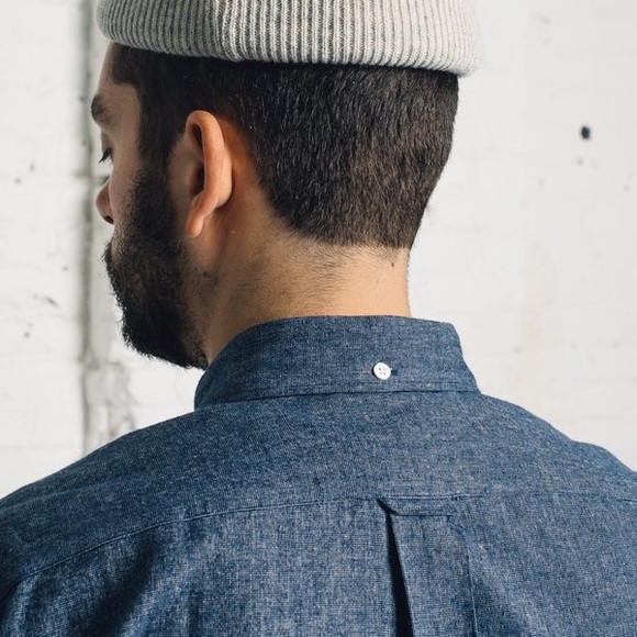 Apolis Indigo Flannel Button Down, Indigo/XL - Picture 4 of 6